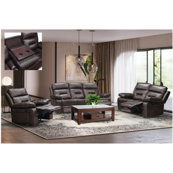 Picture of Davenport 3Pce 5 Motion Lounge Suite - Brown