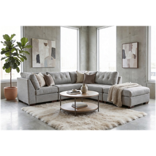 Picture of Windsor 5Pce Modular Lounge Suite - Lumos Storm