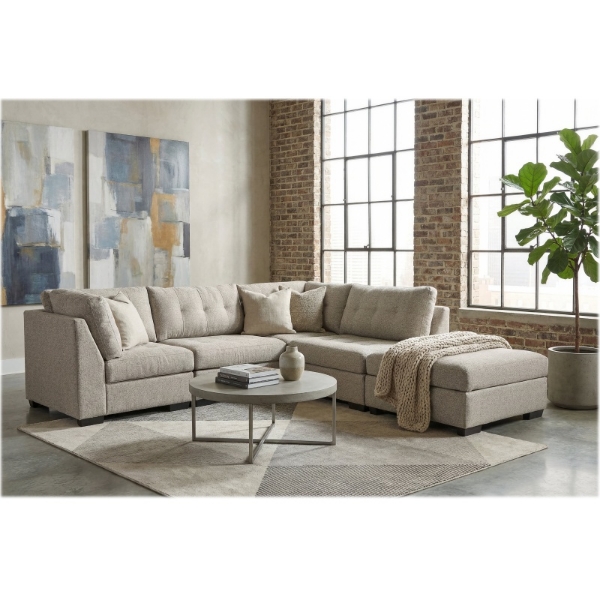 Picture of Windsor 5Pce Modular Lounge Suite - Lumos Mushroom